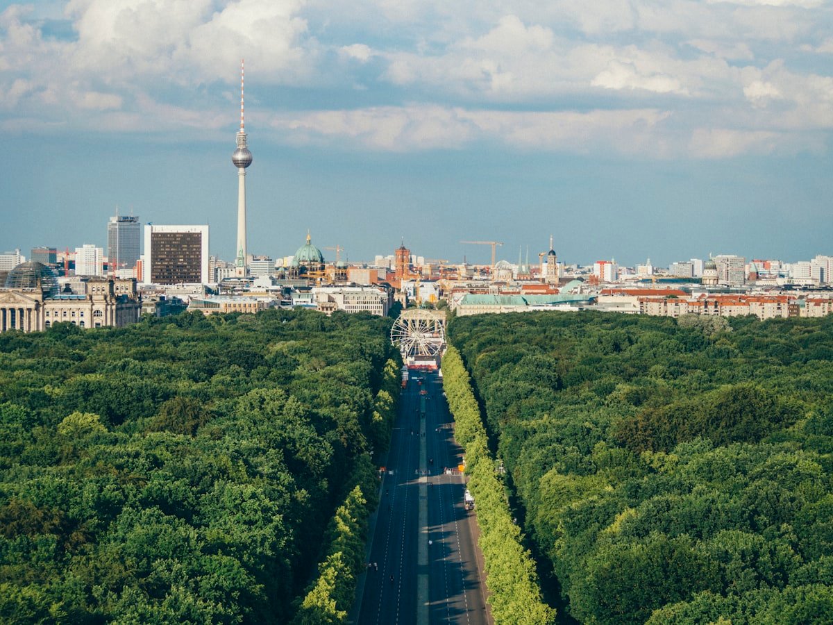 Aerial view of Berlin representing study and work opportunities in Germany