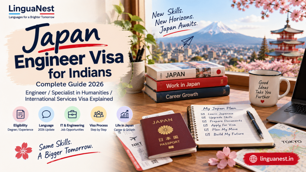 Japan engineer visa guide for Indian IT professionals — JLPT N2 and Engineer/Specialist visa checklist